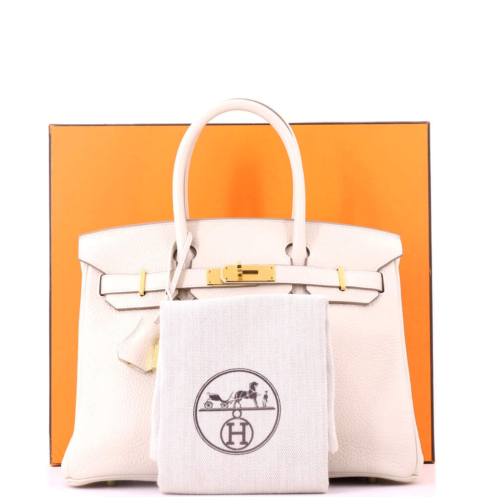 Hermes Birkin 30 Light Clemence with Gold Hardware - Picture 2 of 8